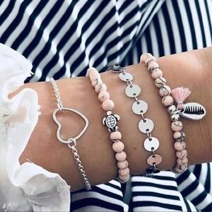 3/$30 💗 Round Stone Tassel Bracelet set